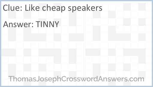 Like cheap speakers Answer
