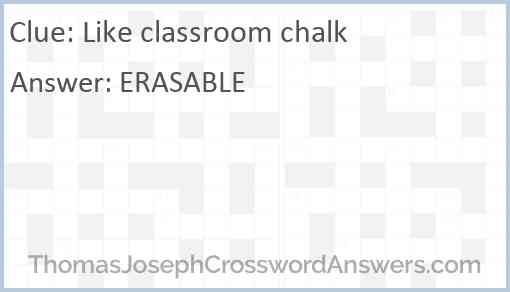 Like classroom chalk Answer