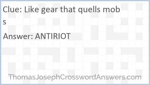 Like gear that quells mobs Answer