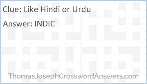 Like Hindi or Urdu Answer