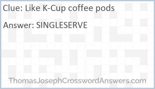 Like K-Cup coffee pods Answer