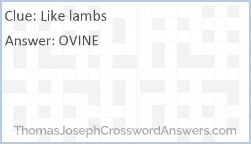 Like lambs Answer