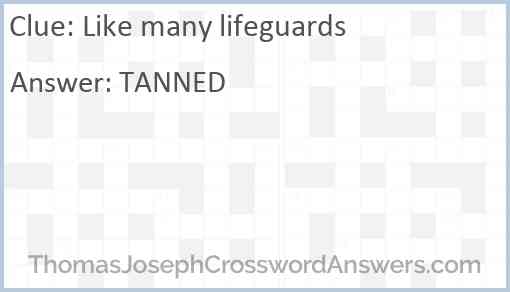 Like many lifeguards Answer