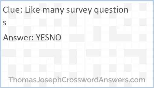 Like many survey questions Answer