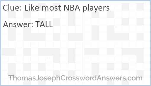 Like most NBA players Answer