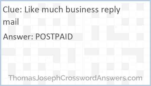 Like much business reply mail Answer