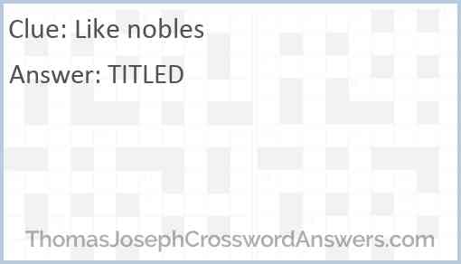 Like nobles Answer