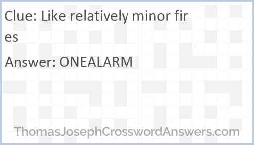 Like relatively minor fires Answer