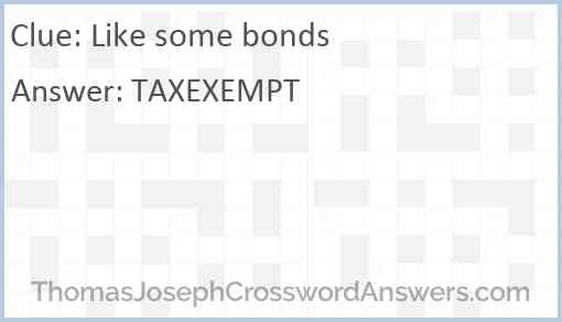 Like some bonds Answer
