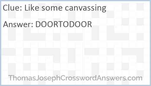 Like some canvassing Answer