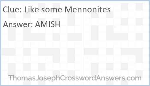 Like some Mennonites Answer