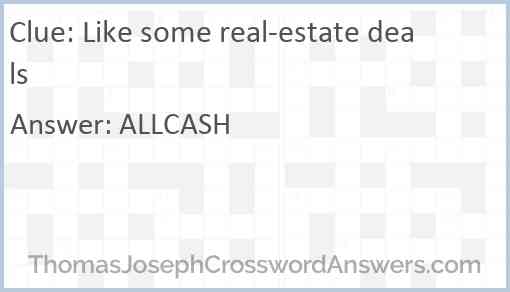 Like some real-estate deals Answer