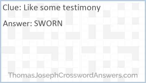 Like some testimony Answer