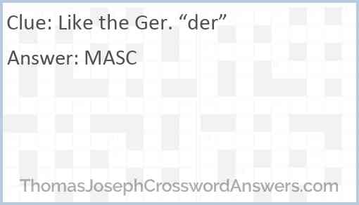 Like the Ger. “der” Answer
