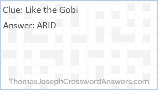 Like the Gobi Answer