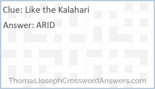 Like the Kalahari Answer