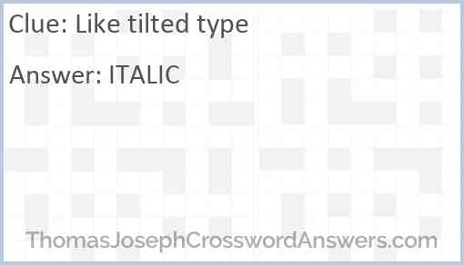 Like tilted type Answer