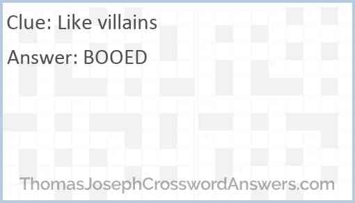 Like villains Answer