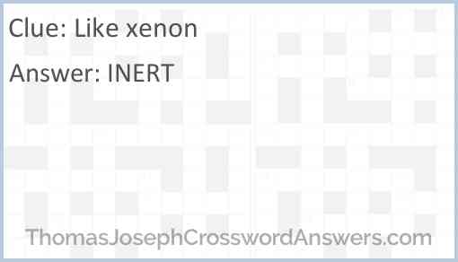 Like xenon Answer