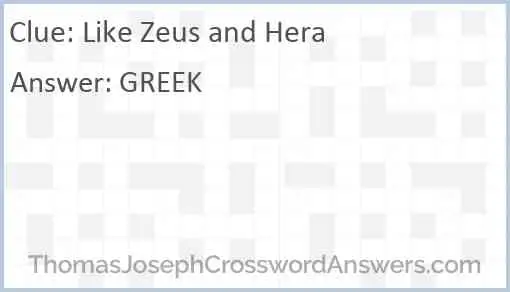 Like Zeus and Hera Answer