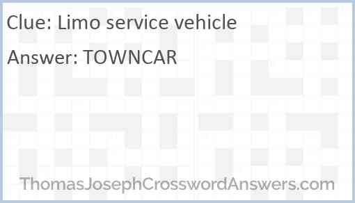 Limo service vehicle Answer