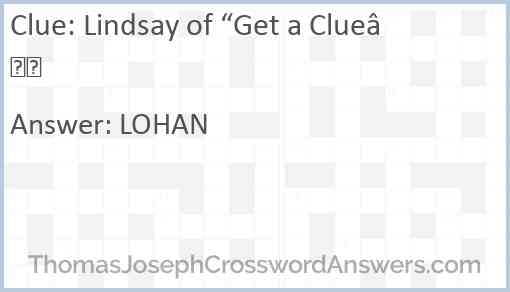 Lindsay of “Get a Clue” Answer