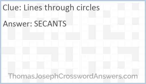Lines through circles Answer