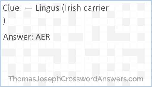 — Lingus (Irish carrier) Answer