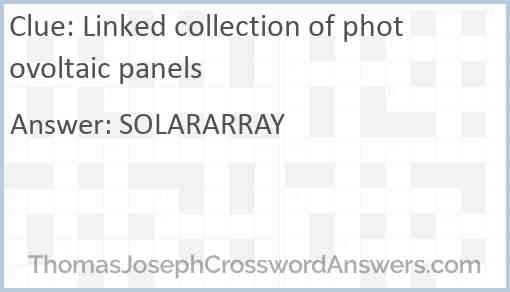 Linked collection of photovoltaic panels Answer