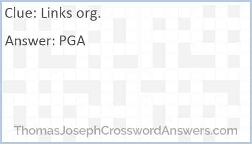 Links org crossword clue ThomasJosephCrosswordAnswers com