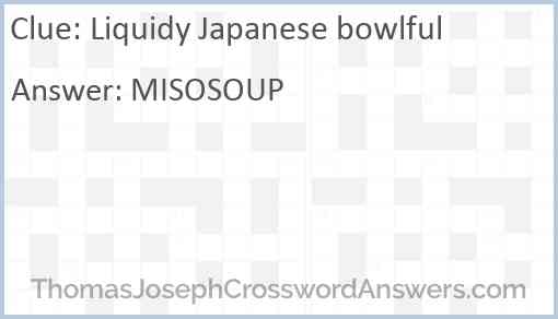 Liquidy Japanese bowlful Answer