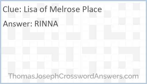 Lisa of “Melrose Place” Answer
