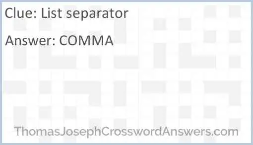 List separator Answer