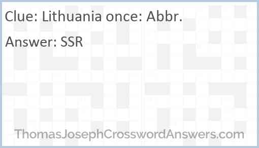 Lithuania once: Abbr. Answer