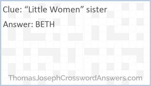 “Little Women” sister Answer
