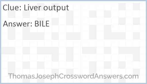 Liver output Answer