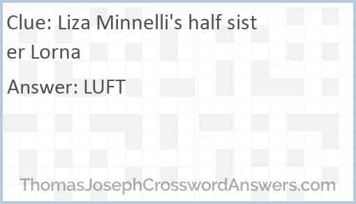 Liza Minnelli's half sister Lorna Answer