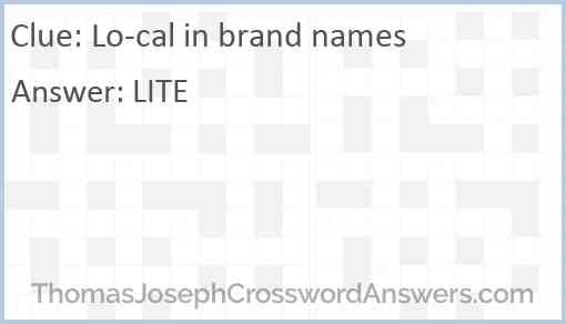 Lo-cal in brand names Answer