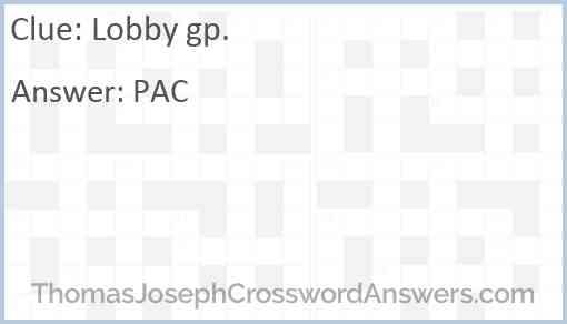 Lobby gp. Answer
