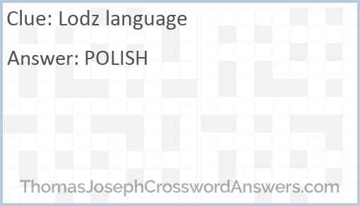 Lodz language Answer