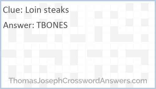 Loin steaks Answer