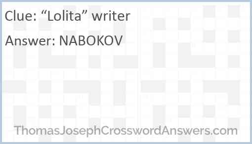 “Lolita” writer Answer