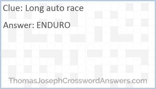 Long auto race Answer