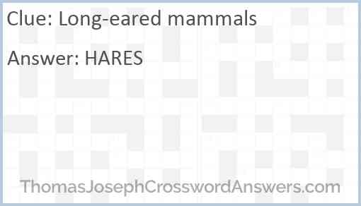 Long-eared mammals Answer