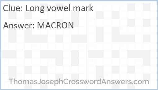 Long vowel mark Answer