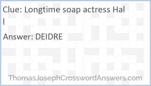 Longtime soap actress Hall Answer