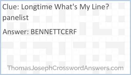 Longtime What's My Line? panelist Answer
