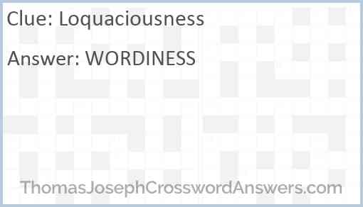 Loquaciousness Answer