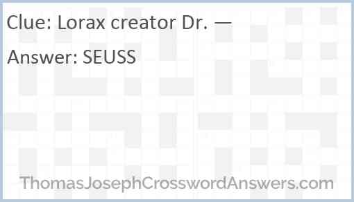 Lorax creator Dr. — Answer