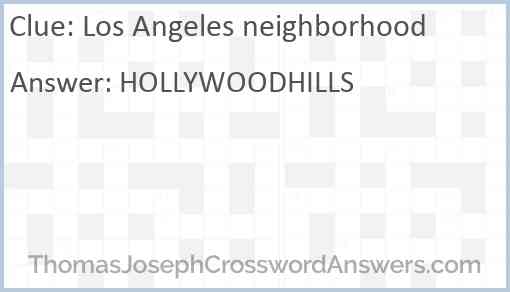 Los Angeles neighborhood Answer